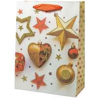 Пакет подар. бум. новогодн. 18*23*10см 210гр/м "Подарки" 4 дизайна, глиттер, 1 дизайн в упаковке