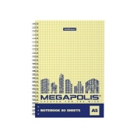 Тетрадь А5  80л кл. гребень "MEGAPOLIS Yellow Concept"  желтый внутренний блок