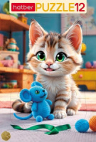 Пазл-рамка 200*300мм. 12 элементов "Кот и мышонок"
