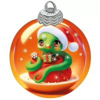 Украшение на скотче 15*15см "Змея в шарике"