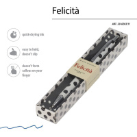 Ручка в футляре "Felicita. Black&White. Горошек" шарик., 0,7мм, металл., синие чернила