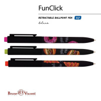 Ручка шар. BV автомат. "FunClick. Food in black" 0.7мм, синяя