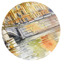 Скетчпад 195*195мм  40л., гребень, 100гр/м2 "Набережная"