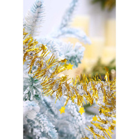 Мишура d=6см, 2м, ПВХ, двухцветная с декором Зевезды, ассорти