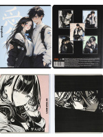 Тетрадь А5 48л кл. Проф-Пресс "Пары в стиле аниме" лен, белизна 100%