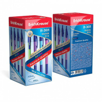 Ручка шар. ЕК R-301 0.7мм Neon Matic&Grip синий, автомат.  пласт.корп., тубус