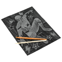 Гравюра 18*24см серебро/светится в темноте "Спайдер" 3+