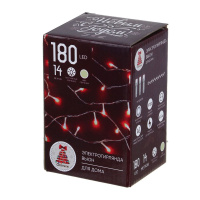 Гирлянда электрическая 14м 180LED светодиодная, прозрач. шнур, вьюн, 220В,шампань