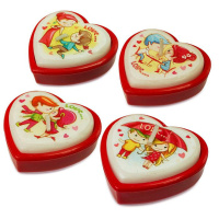 Свеча 5см "Сердечко" в подсвечнике