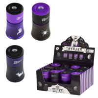 Точилка пласт. 1 отв. "Милая готика" с контейнером, ассорти