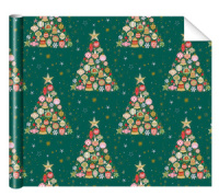 Бумага упаковочная 70*100см "Елки" зеленая