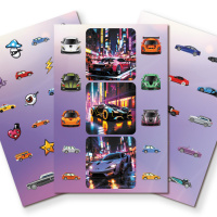 Альбом наклеек А6 6 лист. "100 наклеек. Машина"