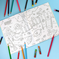 Раскраска "Раскраска с наклейками. По сказкам Чуковского" А4 16стр.