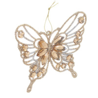 Подвесное украшение 10-22см "Золотистый брют" пластик, 9 дизайнов, золото/серебро