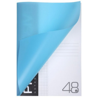 Тетрадь А4  48л кл. скоба Hatber  пласт.обл. "PROGRESSIVE. Бирюзовая"