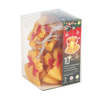 Гирлянда на батарейках с насадками  2м 10LED "Колокольчики" 220В, шампань