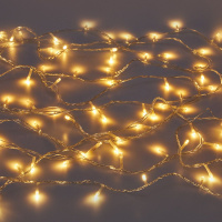 Гирлянда электрическая 14м 180LED светодиодная, прозрач. шнур, вьюн, 220В,шампань