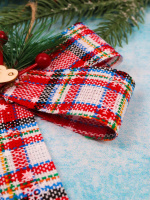 Подвесное украшение 20см "Ёлочный бант Рождественский" ассорти