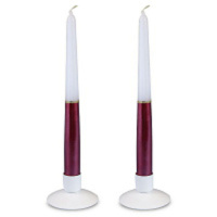 Свеча античная рубиново-белая 2 шт/уп