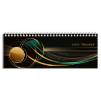 Планинг дат. 2026г 290*100мм 64л., картон, гребень "Золото на черном"