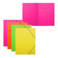 Папка д/тетрад. А5 1отд. на резинках Diagonal Neon  Ассорти