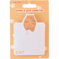 Бумага с липким краем  30л, фигурная  Lazy cat,  ассорти