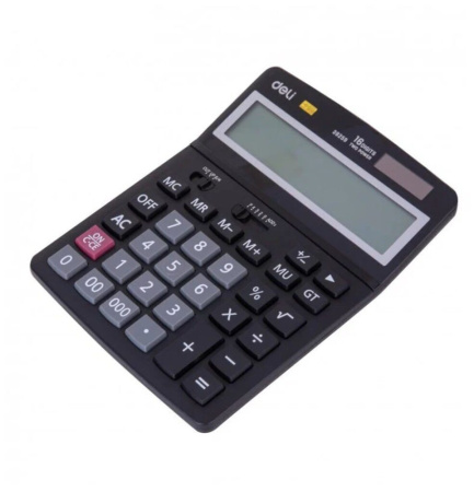 Калькулятор  16 разр. Deli  настольный, черный E39259