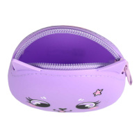 Кошелек для банкнот и монет Феникс+ "Лавандовый кот" 9*7см, силикон, молния