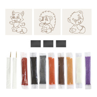 Аппликация из песка Магниты "Лесные животные" 3шт 5+