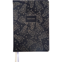 Ежедневник дат. 2025г А5 deVENTE Tropicana 336стр., черный, тв.обложка, кожзам, ляссе