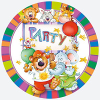 Тарелка бум. "Весёлый праздник" 22.7см, 8шт