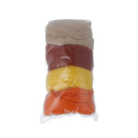 Набор шерсти для валяния мерисовая 100% "Ассорти" 4шт*10гр, бежевый, коричневый, жёлтый, оранжевый