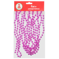 Бусы декоративные  2,7м, мелкие, 0,73см, фуксия