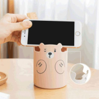 Подставка наст."deVENTE Teddy Bear" 10,5*7,8 см, пластиковая с принтом, розовая