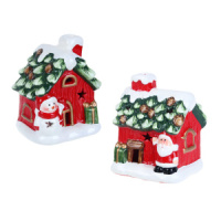 Сувенир новогодний "Домик" 10см , с LED подсветкой , керамика