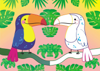 Раскраска по образцу "Пташки-милашки", ф.А5, 8стр., для 3-4лет