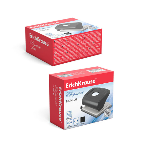 Дырокол EK Elegance 20 лист, металл, ассорти