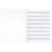 Тетрадь для нот А4 16л., вспом.линии нотного стана, вертик, скоба "Трио сурикатов"