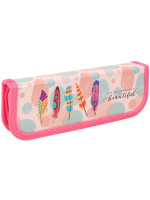 Пенал 1 отд. (190*65*25) молния, лам.картон "Разноцветные перья"