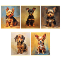 Тетрадь А5  96л кл. Полиграф Принт "Декоративные собачки" ВД-лак, белизна 60-65%