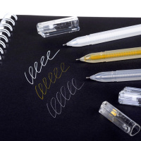 Ручка гелевая Hatber "Pin" 0,5мм, золото