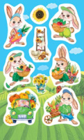 Наклейки детские 15*9см  "Зайка"