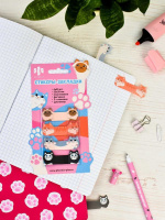 Закладки с липким краем (55*20мм)  4 цв, по 25л. "Коты" пластиковые