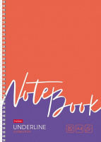 Тетрадь А4  80л кл. гребень Hatber "Underline" жестк.подл.