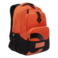 Рюкзак подростковый 32*45*23см Grizzly "Черный-терракот" полиэстер