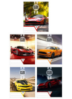 Тетрадь А5 18л лин. Полиграф Принт "Стильные авто" УФ-лак