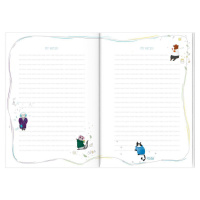 Записная книжка А6+  96л., картон, клеевой кор. "Меломан в шубке" диз.блок, лам. софт-тач