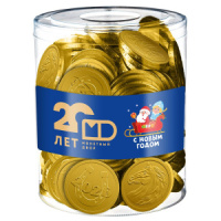 Монеты шоколадные в банке "Новогодние" 6гр./ уп.120шт./