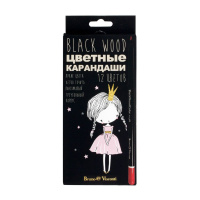Карандаши цвет. 12цв  BlackWoodColor  пластиковые
