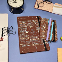 Записная книжка А5 100л. 7БЦ "Megapolis journal. Coffee time. Латте" кл., карман, ляссе, резинка